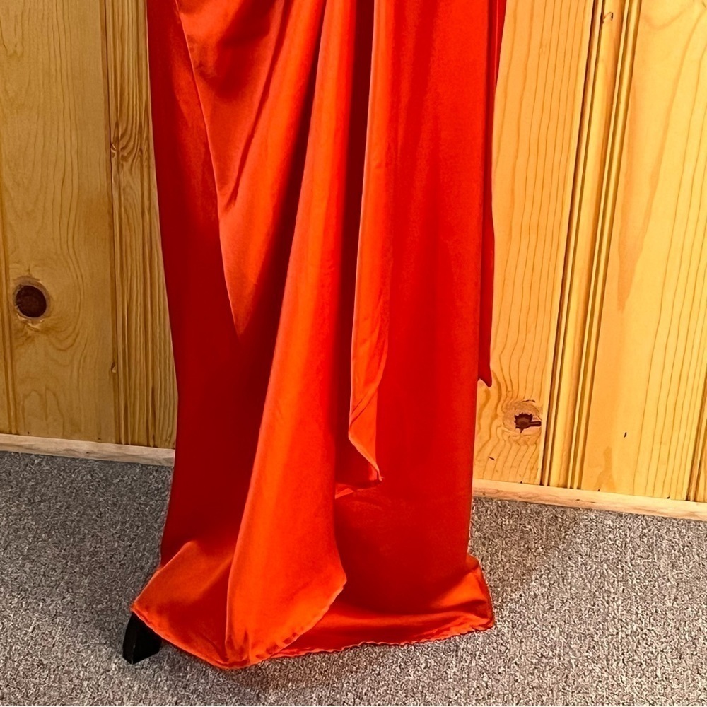 Shahar Avnet Orange Tulip Wrap Midi Dress Sz-One Size - Picture 4 of 11